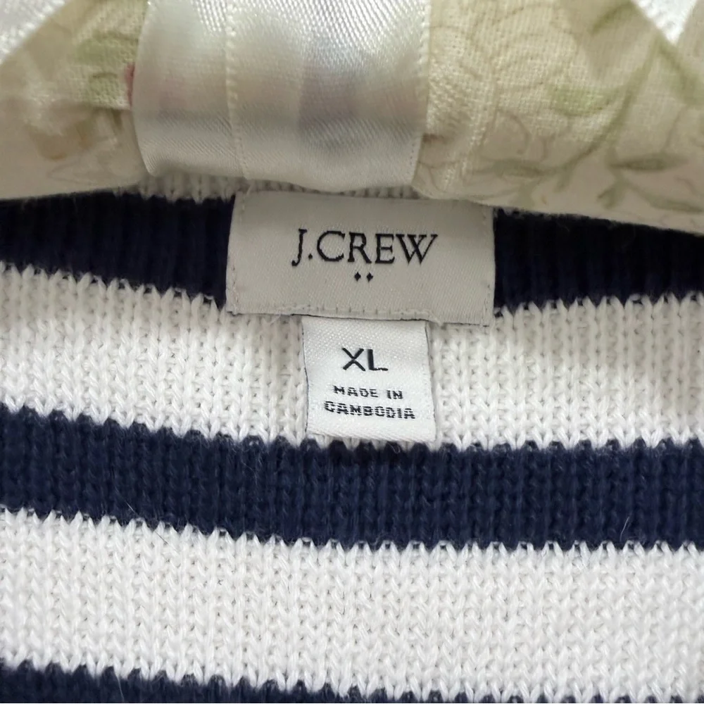 J. Crew Factory Navy and White Striped Lady Cardigan - Picture 8 of 8